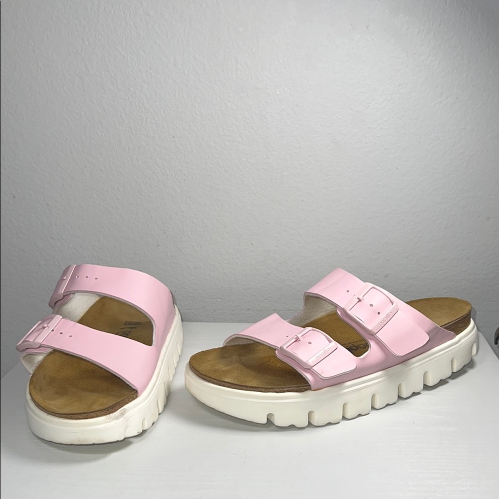 Birkenstock Papillio Arizona Birko-Flor Sandal in Pink Sz. 9